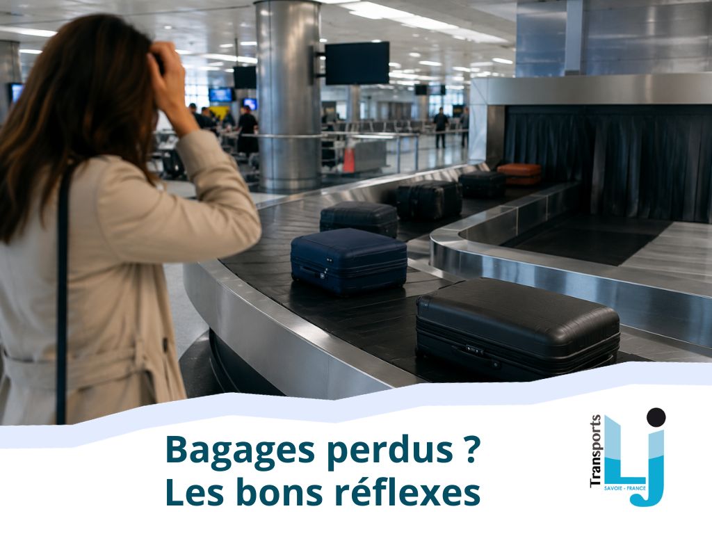 Voyageur attendant ses bagages à l'aéroport avant de rejoindre sa station de ski