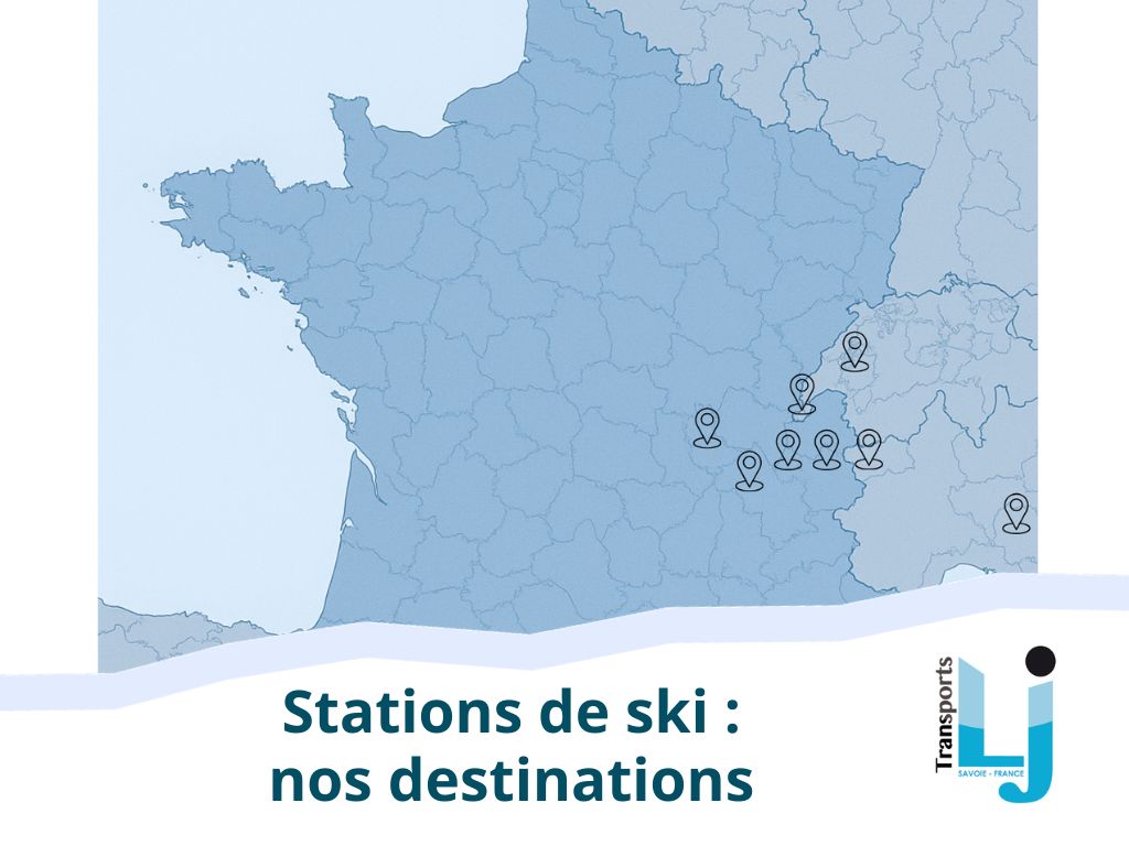 Véhicule assurant un transfert entre une gare ou un aéroport et une station de ski en Savoie