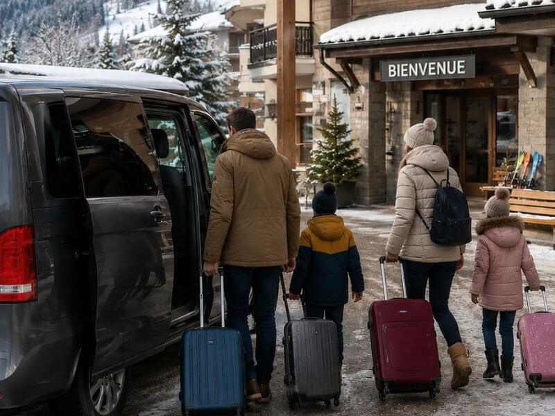 Mercedes Classe V avec chauffeur devant une gare